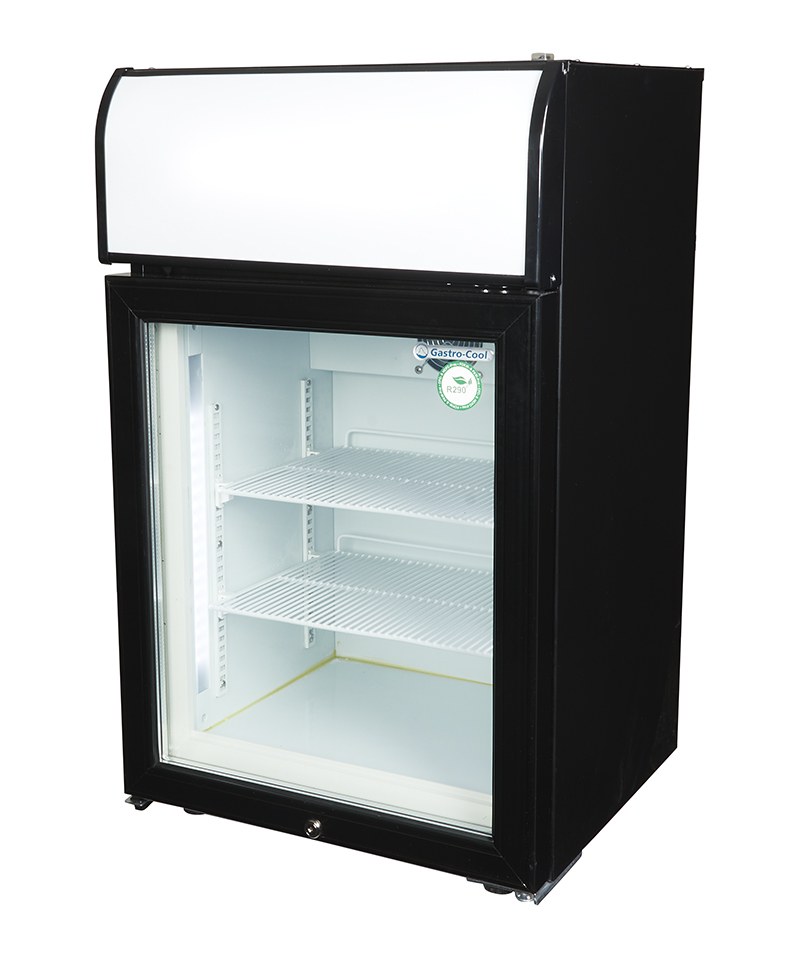 Display Freezer with glass door and illuminated display - black - GCDF72