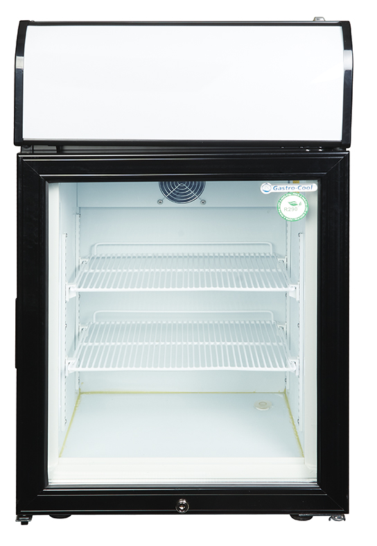 Display Freezer with glass door and illuminated display - black - GCDF72