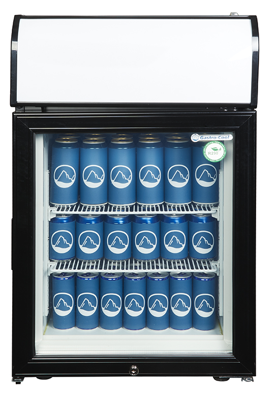 Display Freezer with glass door and illuminated display - black - GCDF72