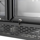 XXL Refrigerator – 4 Doors – For Supermarkets or Gas Stations – With Wheels – LED – Black – GD2200