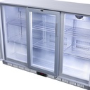 Glass Door Cooler - back bar cooler - 3 sliding doors - self-closing - silver - GCUC300