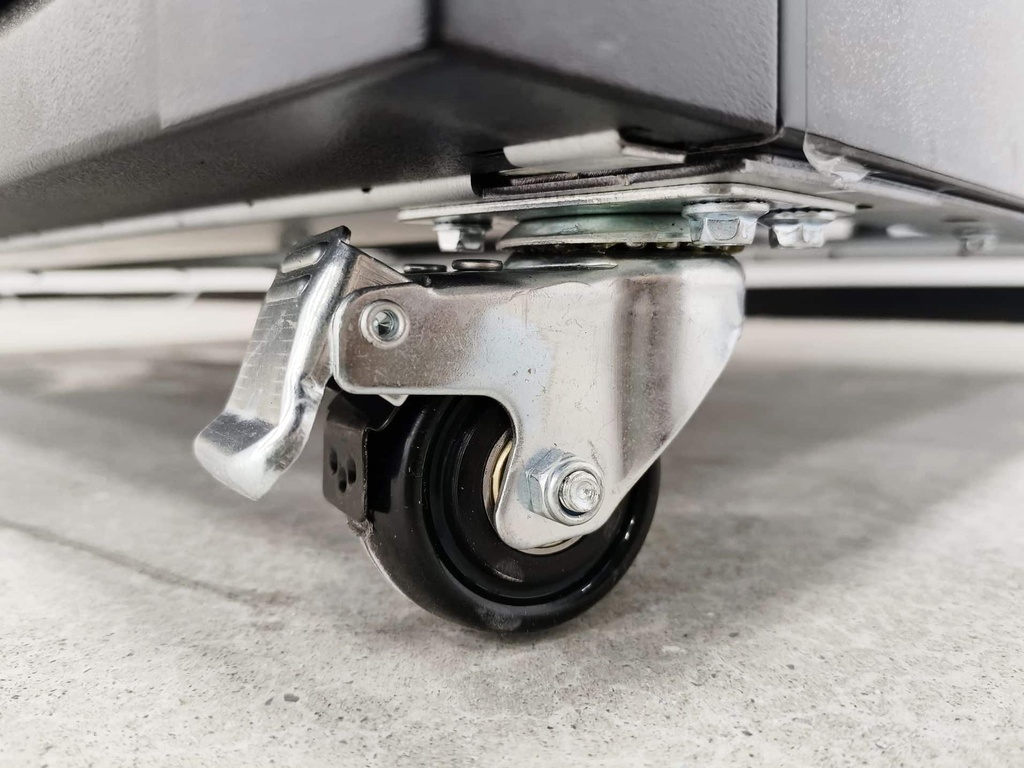 Large Beverage Refrigerator for Supermarkets - With Two Doors, 4 Wheels, LED, Advertisement Display - GCDC600