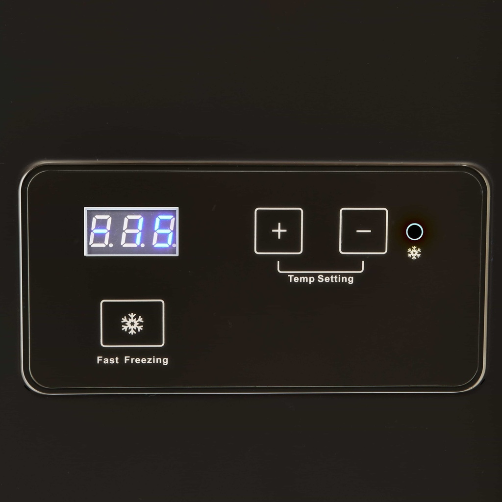 Chest Freezer with glass lid and two flexible wire baskets - black/black - GCFC100