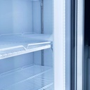 Large Beverage Refrigerator for Supermarkets - With Two Doors, 4 Wheels, LED, Advertisement Display - GCDC600