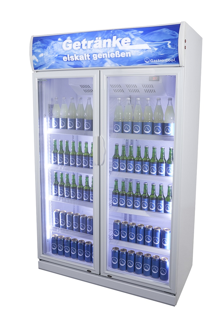 Gastro-Cool - kiosk cooler - two glass doors - LED - GCDC1050