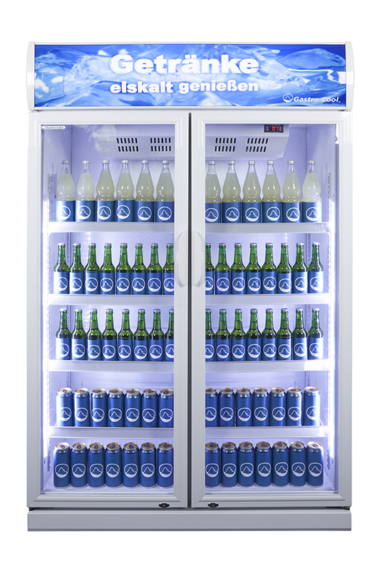 Gastro-Cool - kiosk cooler - two glass doors - LED - GCDC1050