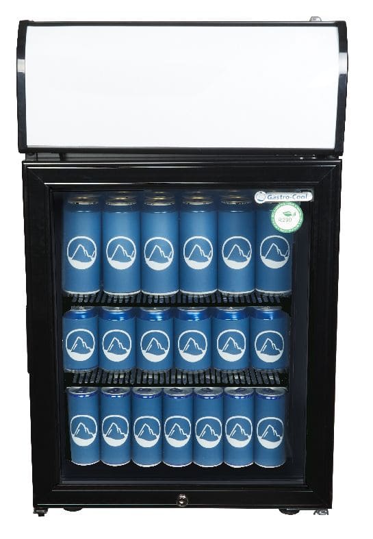 Display Freezer with glass door and illuminated display - black - GCDF72