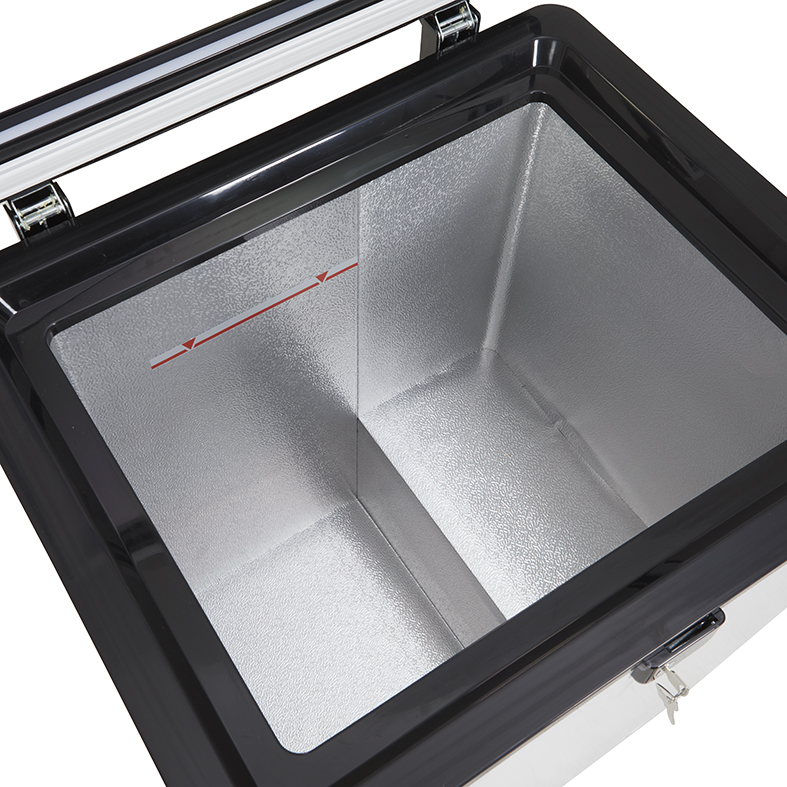 Chest Freezer with glass lid and two flexible wire baskets - white/black - GCFC100