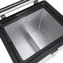 Chest Freezer with glass lid and two flexible wire baskets - white/black - GCFC100