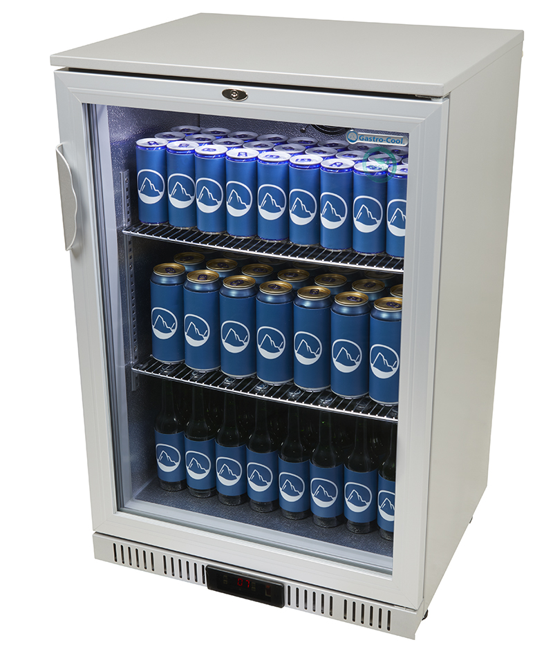 Glass Door Cooler - for installation in counters - silver - GCUC100