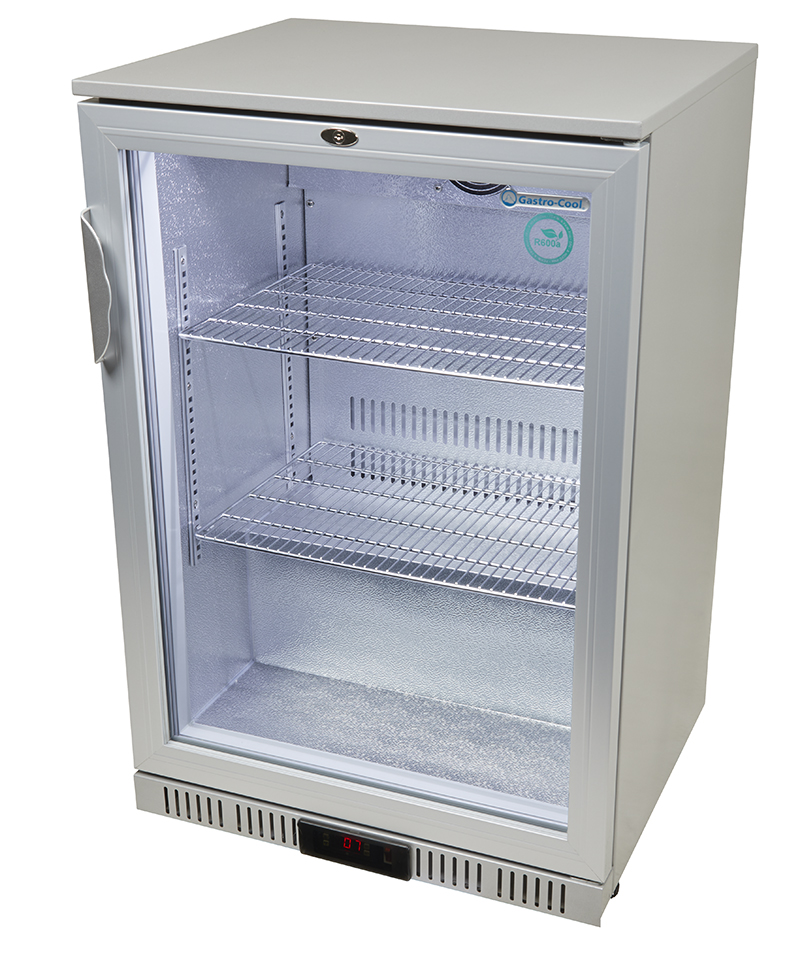 Glass Door Cooler - for installation in counters - silver - GCUC100