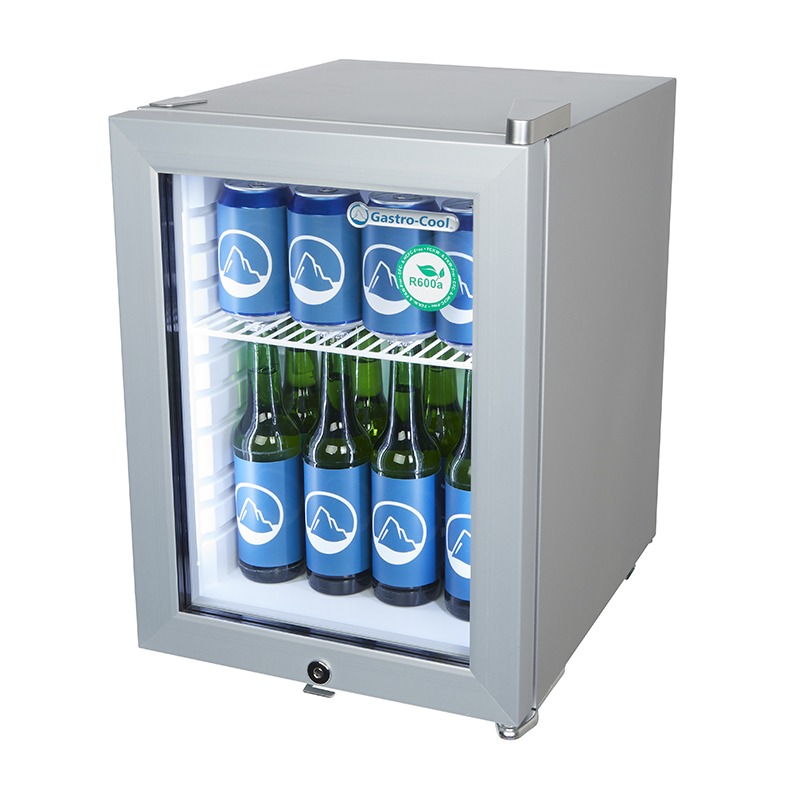 Mini fridge for petrol stations or gastronomy - Mini refrigerator - silver - GCKW25