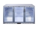 Glass Door Cooler - back bar cooler - 3 sliding doors - self-closing - silver - GCUC300