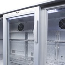 Glass Door Cooler - back bar cooler - 3 sliding doors - self-closing - silver - GCUC300