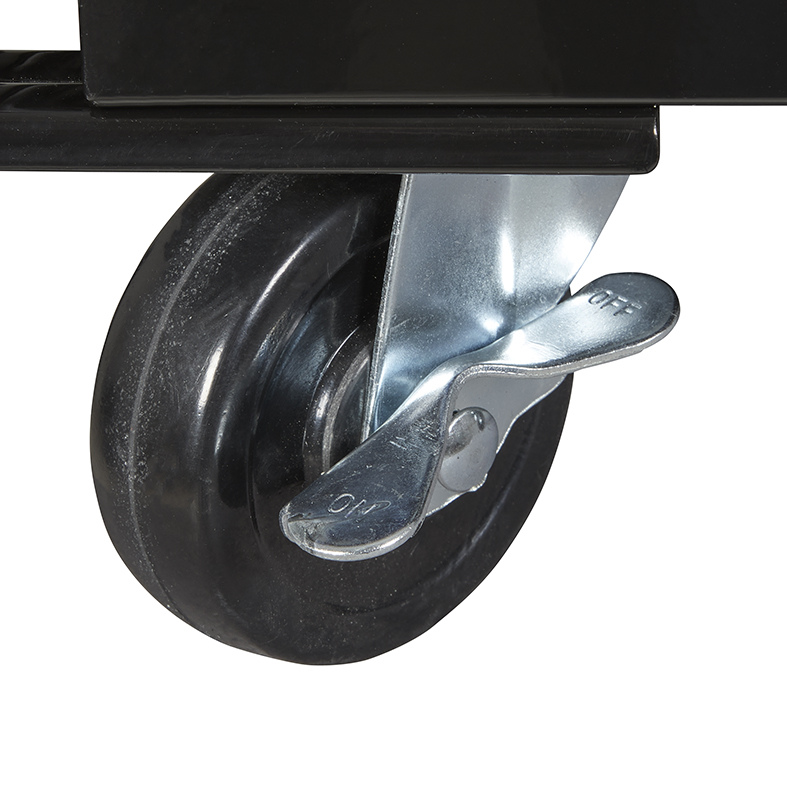 Mobiler Werkzeugwagen Kühlschrank - Industriedesign Minibar 50L mit Schubladen und Rädern - Schwarz - Design Kühlschrank für Werkstatt, Garage und Man Cave