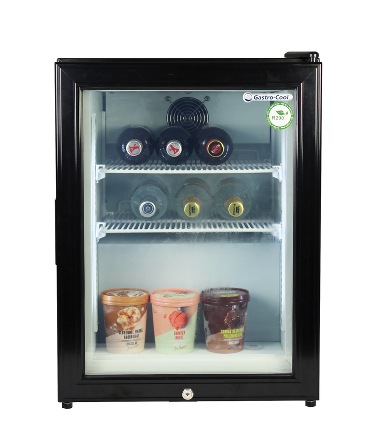 Freezer small with glass door - POS - for ice cream - black - GCGW50