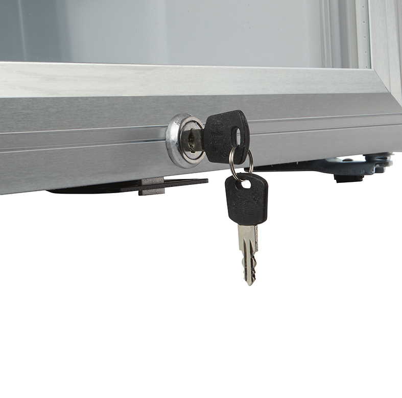 Stainless steel mini fridge with glass door - LED interior lighting - GCKW65