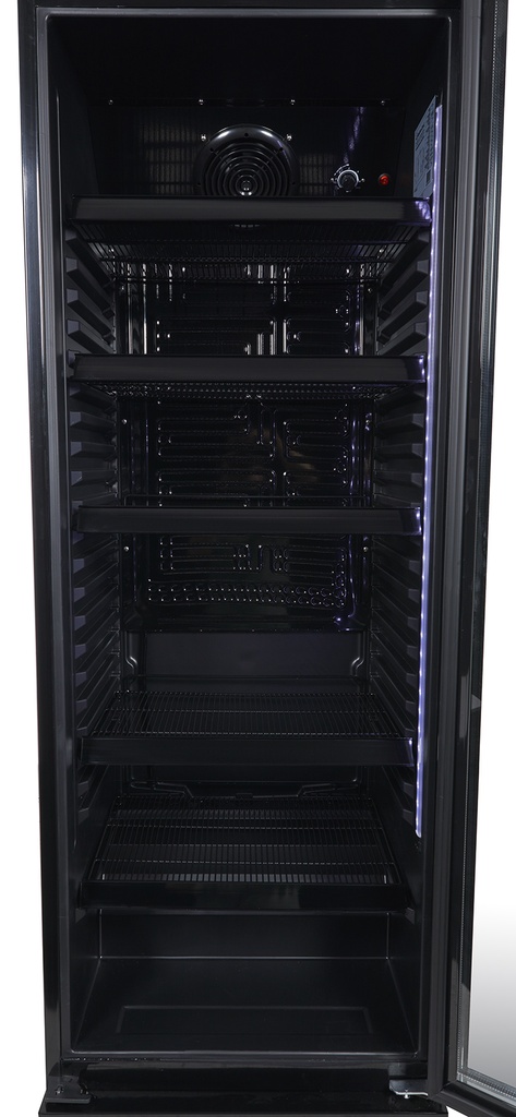 Gastro-Cool - Glass Door Cooler - black - self-closing door - 360 litres volume