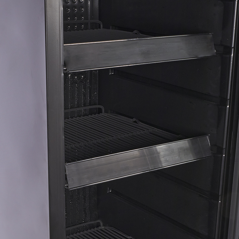 Retro Cooler with glass door - Slimcooler - black - GCGD175