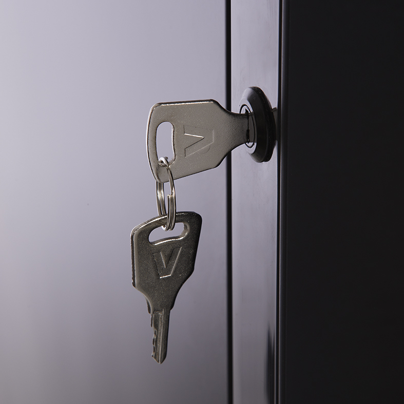 Retro Cooler with glass door - Slimcooler - black - GCGD175