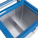 Chest Freezer with glass lid for ice cream or beverages (-24 to +10°C) - white/blue - GCFC100