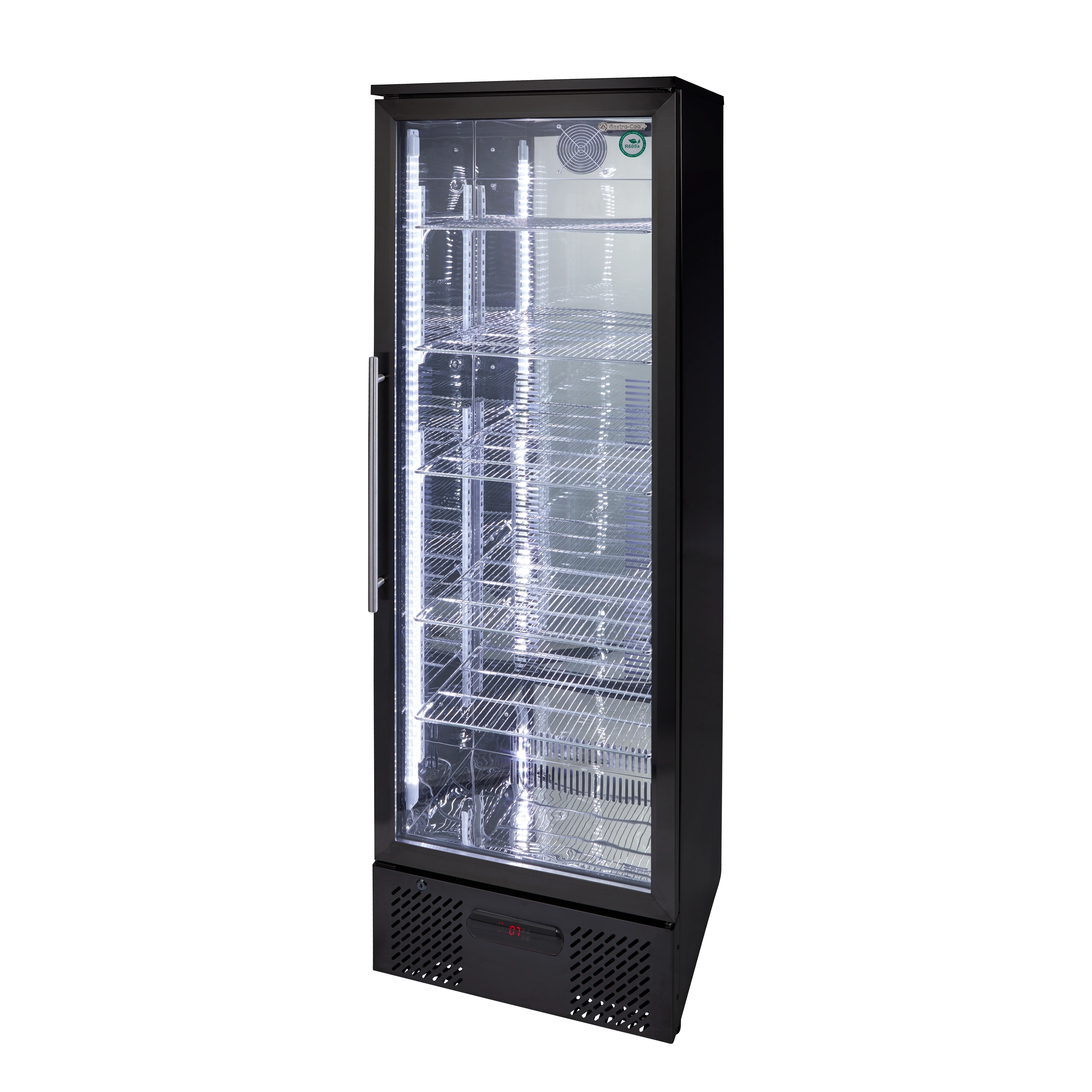 Gastro-Cool - black cooler with glass door - fan-assisted - large - GCGD300