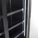 Supermarket Refrigerator - 4 Wheels - LED - 2 glass doors - black - GD1050