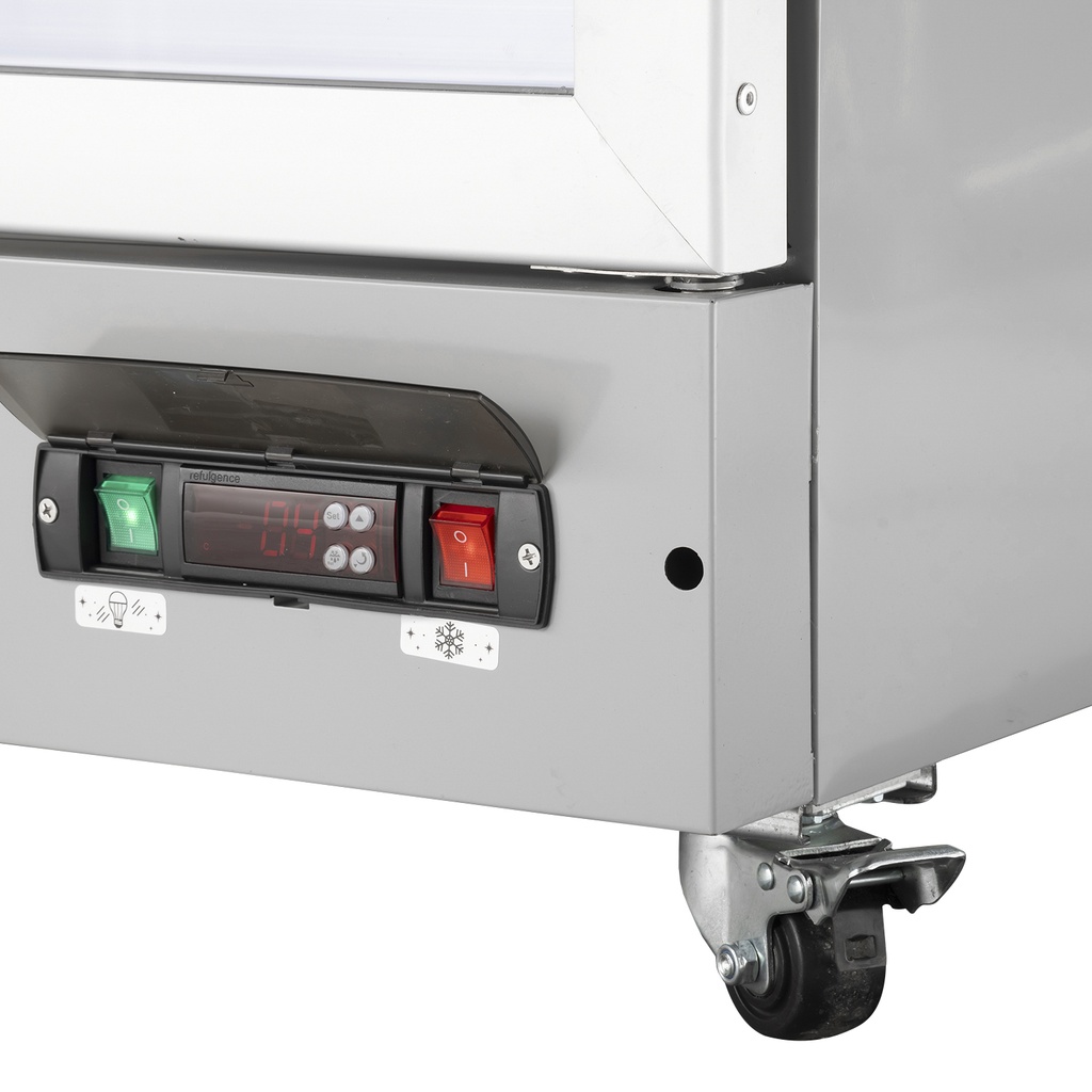 Large Beverage Refrigerator - Kiosk Cooler - Supermarket - LED - silver - GD1050