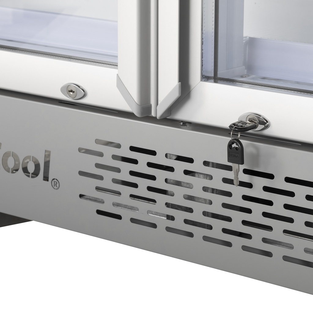 Large Beverage Refrigerator - Kiosk Cooler - Supermarket - LED - silver - GD1050