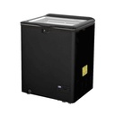 Chest Freezer with glass lid and two flexible wire baskets - black - GCFC100