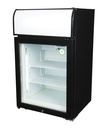 Display freezer with glass door and illuminated display - black - white interior - GCDF72