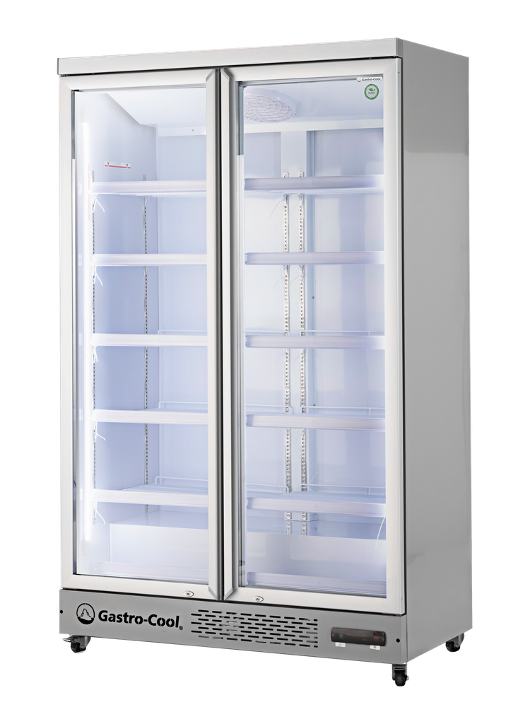 [265401] Refrigerador de bebidas grande - Enfriador para quiosco - Supermercado - LED - plateado - GD1050
