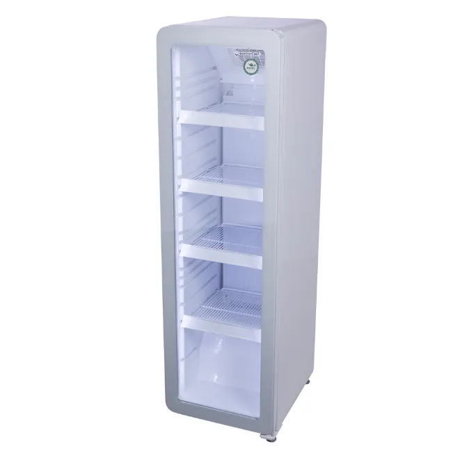 [259598] Nevera Expositora Slim 150L, Diseño Retro Vintage, Blanca - GCGD135 + Doble Condensador + Argón & LOW-E