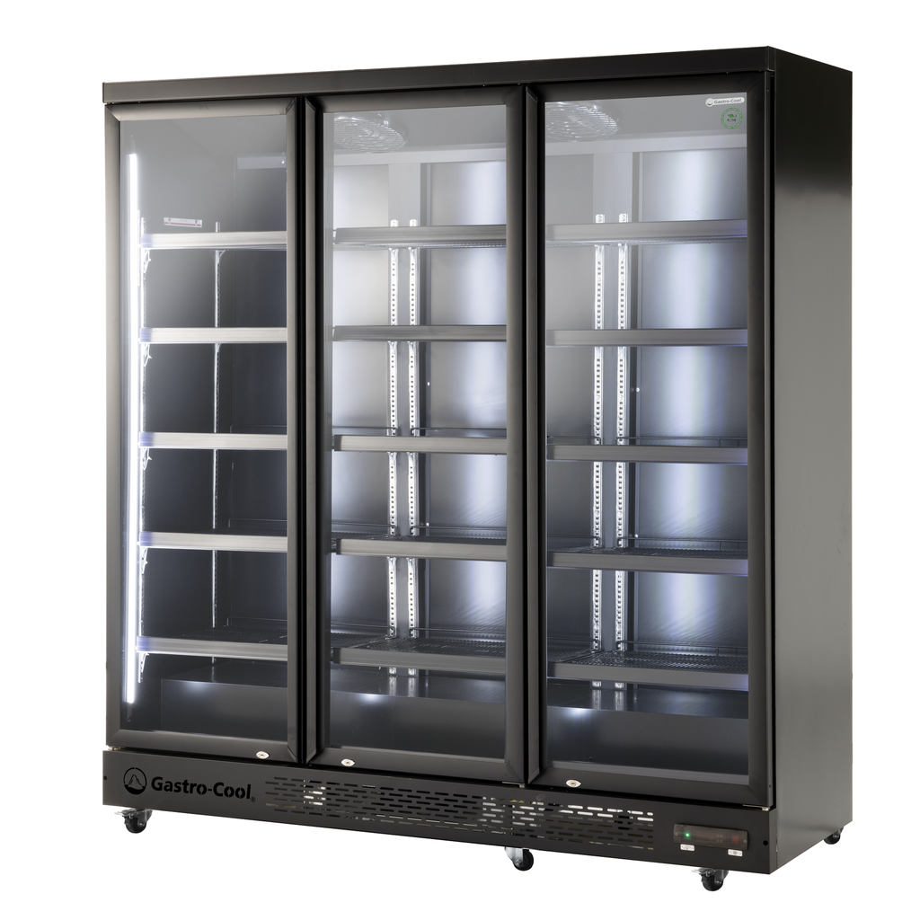[266101] Refrigerador XL amb 3 portes – Il·luminació LED – 6 rodes – Negre – GD1600