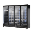 XXL Kühlschrank – 4 Türen – Für Supermärkte oder Tankstellen – Mit Rollen – LED – Schwarz – GD2200