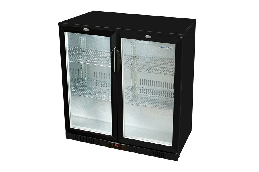 [216103] Nevera de botellas con puerta de vidrio - negro - puerta batiente - cierre automático - GCUC200