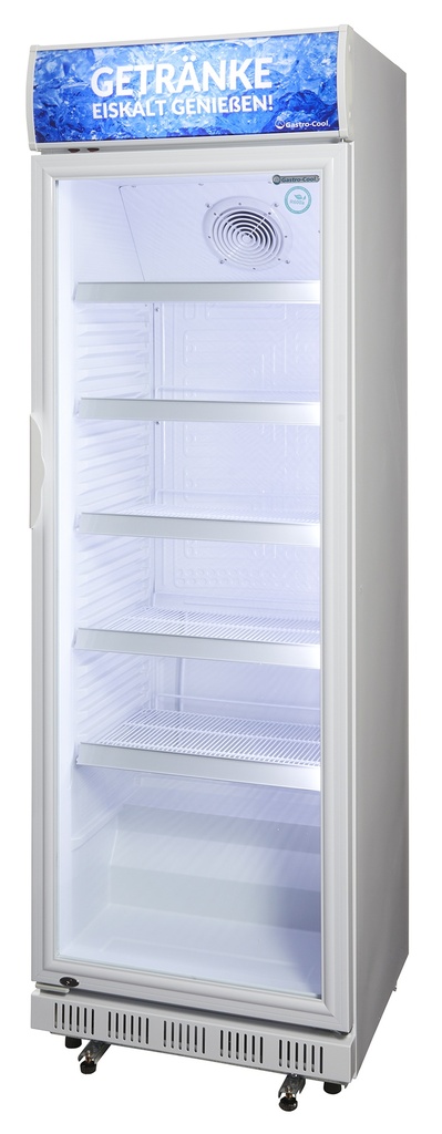 [114501] Glass Door Refrigerator with Advertising Display – White – GCDC400