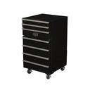 Nevera Carro de Herramientas Móvil - Minibar Estilo Industrial 50L con Cajones y Ruedas - Negro - Frigorífico de Diseño para Taller, Garaje y Man Cave