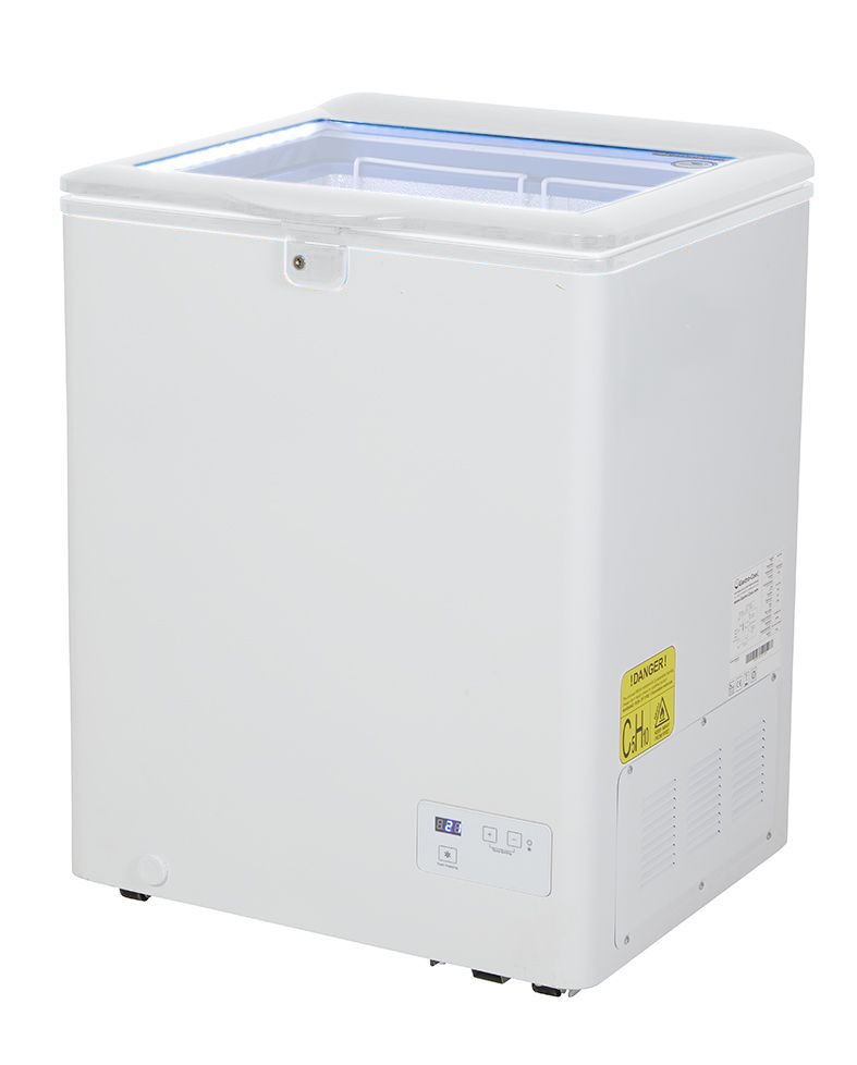 [545700] Arcón Congelador 110L Tapa Cristal Corredera, 2 Cestas - blanco/blanco - GCFC100