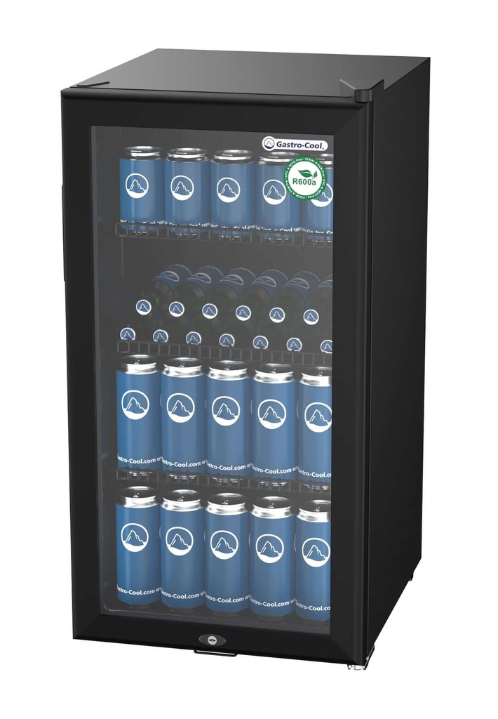 [250101] Nevera de botellas con puerta de vidrio - gastronomía - bar - negro - LED - GCKW90