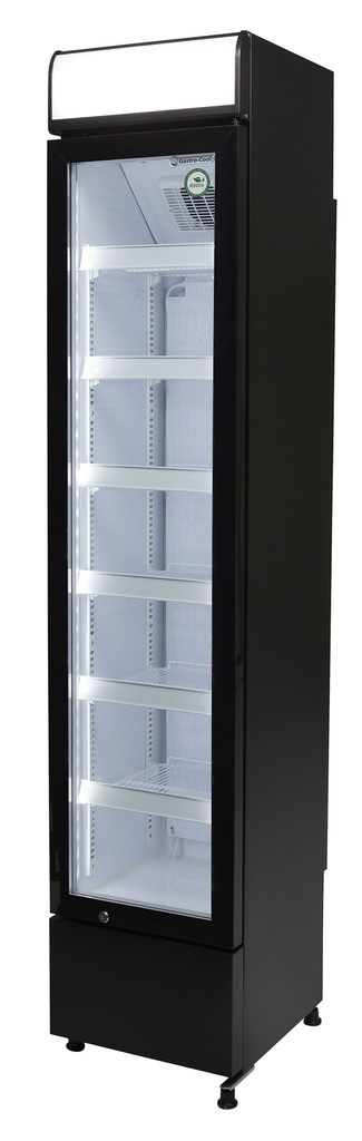 [135201] Refrigerador de botellas - estrecho - publicidad - negro/blanco - LED - GCDC130