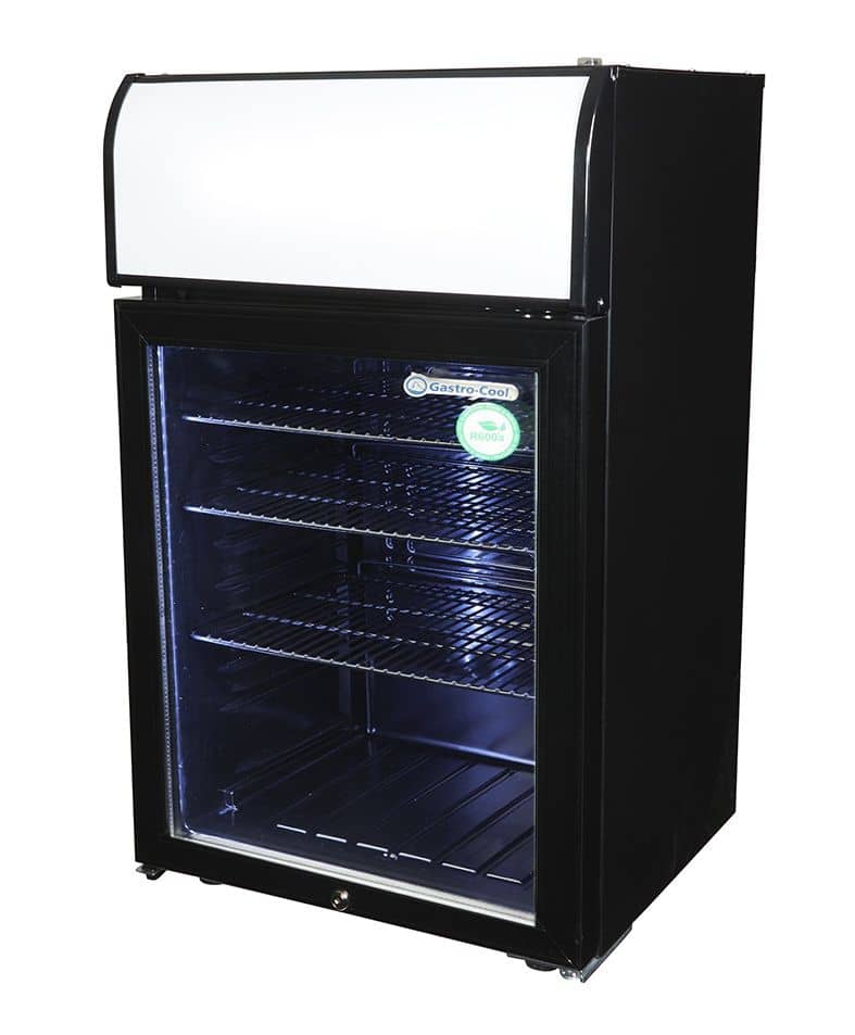 [543100] Gefrierschrank Werbung mit Glastür und Leuchtdisdplay - Schwarz - GCDF72